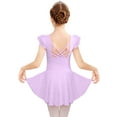 thumbnail image 1 of Oudiya Girls Shiny Ruffle Sleeve Ballet Leotard with Skirt Criss Cross Back Dance Outfit for Ballerina Kids 3-11Y, 1 of 8