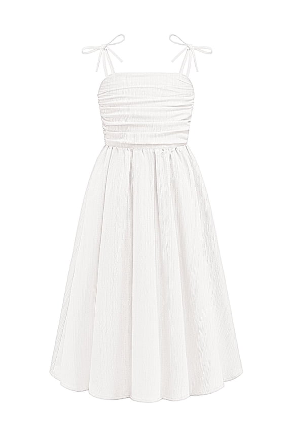 Girls Summer Dress Maxi Spaghetti Strap Ruched Flowy Beach Boho Casual Teen Girl Party Sundress 6-14Y