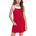 thumbnail image 1 of Oudiya Girls Summer Dress with Shorts Spaghetti Straps Romper Dresses with Pockets for Kids 5-15 Y, 1 of 8