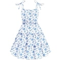 thumbnail image 1 of Oudiya Girls Summer Sundress Spaghetti Strap Boho Cami Ruffled Tiered Dresses Casual Midi Party Dress, 5-13Y, 1 of 7