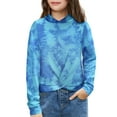 thumbnail image 1 of Oudiya Hoodies for Teen Girls Twist Front Tie Dye Hooded Sweatshirt Casual Long Sleeve Tops Clothes for 5-13 Years, 1 of 6