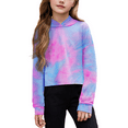 thumbnail image 1 of Oudiya Kids Tie Dye Sweatshirt Crop Tops Hoodie Long Sleeve Pullover for Girls, 5-13 Years, 1 of 8
