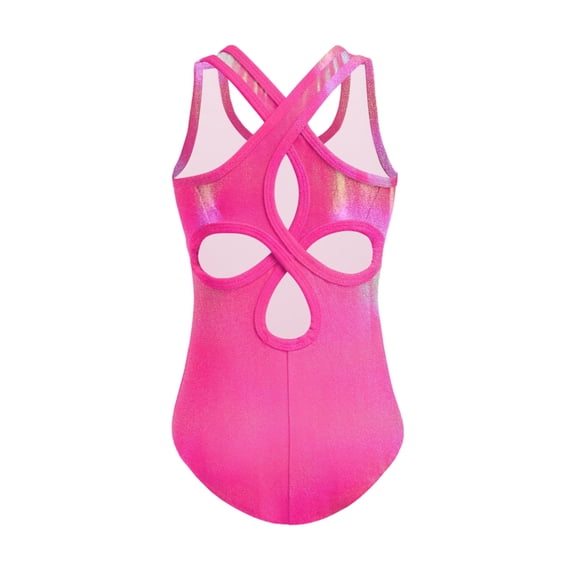 Oudiya Leotard for Girls Sleeveless Gymnastic Leotards Hollow Back Ballet Dance Unitards Bodysuit for 3-13Y