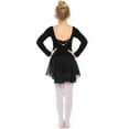 thumbnail image 1 of Oudiya Little Girls Ballet Dance Dress Long Sleeve Criss Cross Back Skirted Leotard Dancewear Black for 6-7 Years Children, 1 of 9
