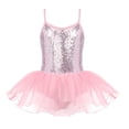 thumbnail image 1 of Oudiya Little Girls Tutu Ballet Leotard Sequin Sparkly Strap Dress Ballerina Outfit Dance Costume for Kids 3-11Y, 1 of 8