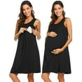 thumbnail image 1 of Oudiya Maternity Nursing Dress Nightgown Sleeveless Pregnancy Breastfeeding Dresses Labor and Delivery Gown, S-XXL, 1 of 6