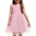 thumbnail image 1 of Oudiya Toddler Girls Tutu Pink Party Dress Tulle Ruffle Hem Cami Summer Dress for Kids 2-6Y, 1 of 7