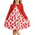 thumbnail image 1 of Oudiya Toddler Little Girls Dress and Cardigan 2 Piece Sets Floral Print Sleeveless Sundress and Long Sleeve Shrugs Casual Sets for Kids 2-6Y, 1 of 8