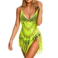 thumbnail image 1 of Oudiya Women Beach Swimsuit Cover Up Crochet Bikini Bathing Suit Coverups Summer Swimwear Tassel Dress, S-3XL, 1 of 5
