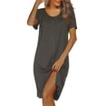 thumbnail image 1 of Oudiya Women Button Down House Dresses Short Sleeve Nightgowns Mumu Dress, S-XXL, 1 of 5