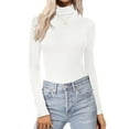 thumbnail image 1 of Oudiya Women Long Sleeve Turtleneck Fall Fashion Lightweight Shirts Base Layer Slim Fit Thermal Underwear Tops, S-XXL, 1 of 5