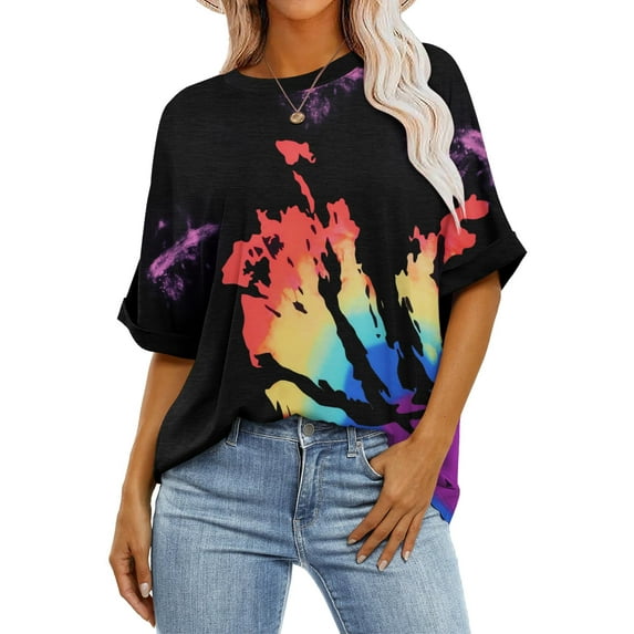 Weardear Women Oversized T-Shirt Short Sleeve Summer Casual Loose Tee Tops, S-XXL