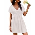 thumbnail image 1 of Oudiya Women Swimsuit Cover Up V Neck Bathing Suit Cover Ups Dress Bikini Beach Wear, S-3XL, 1 of 6