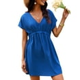 thumbnail image 1 of Oudiya Women Swimsuit Cover Up V Neck Bathing Suit Cover Ups Dress Bikini Beach Wear, S-3XL, 1 of 6