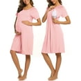 thumbnail image 1 of Oudiya Women's Nursing/Delivery/Labor/Hospital Nightgown Short Sleeve Maternity Nightdress with Button, S-XXL, 1 of 5