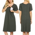 thumbnail image 1 of Oudiya Women's Nursing/Delivery/Labor/Hospital Nightgown Short Sleeve Maternity Nightdress with Button, S-XXL, 1 of 6