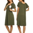 thumbnail image 1 of Oudiya Women's Nursing/Delivery/Labor/Hospital Nightgown Short Sleeve Maternity Nightdress with Button, S-XXL, 1 of 5