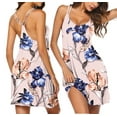thumbnail image 1 of Oudiya Women's V Neck Sleeveless Nightgown Double Strap Cross Line Sexy Sleepwear, S-XXL, 1 of 5