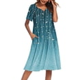 thumbnail image 1 of Oudiya Womens House Dress Short Sleeve Mumu Dress Floral Print Nightgown with Pockets, S-4XL, 1 of 6