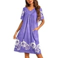 thumbnail image 1 of Oudiya Womens Mumus House Dress Floral Print Short Sleeve Nightgowns Moomoo Dresses with Pockets, 1 of 7