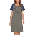 thumbnail image 1 of Oudiya Womens Nightgown Short Sleeve Night Dress Printed Sleepwear Soft Sleep Shirt S-3XL, 1 of 7