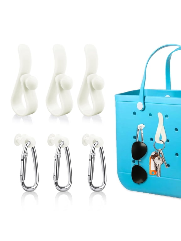 6Pcs Inserts Hooks Accessories for Bogg Bag, Carabiner Keychain for Beach Bag, Key Holder Charms for All Size Bogg Bag