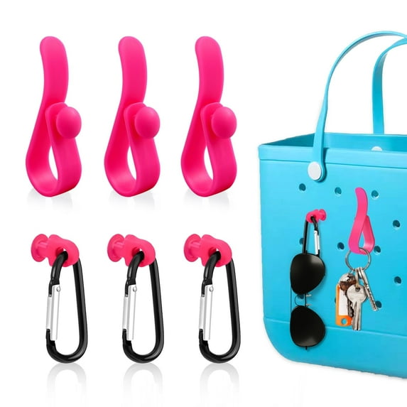 Oudizz 6Pcs Inserts Hooks Accessories for Bogg Bag, Carabiner Keychain for Beach Bag, Key Holder Charms for All Size Bogg Bag