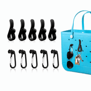Oudizz 10Pcs Inserts Hooks Accessories for Bogg Bag, Carabiner Keychain for Beach Bag, Key Holder Charms for All Size Bogg Bagblack