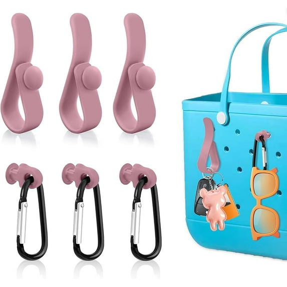 Oudizz 6Pcs Key Holder for Bogg Bag, Insert Hooks Accessories for Beach Bag, Carabiner Keychain Charm for All Size Bogg Bags