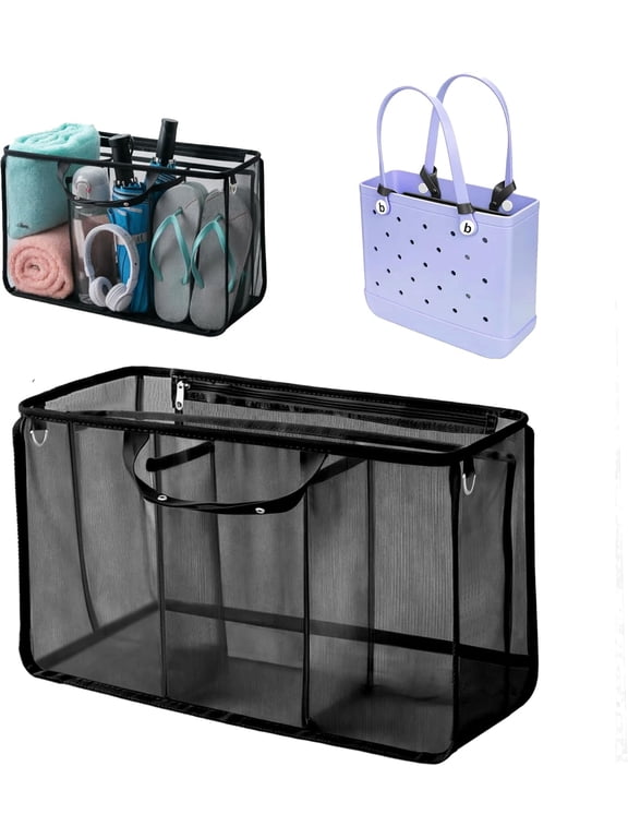 Beach Bag Organizer Lightweight Handbag Organizer, Black, Small