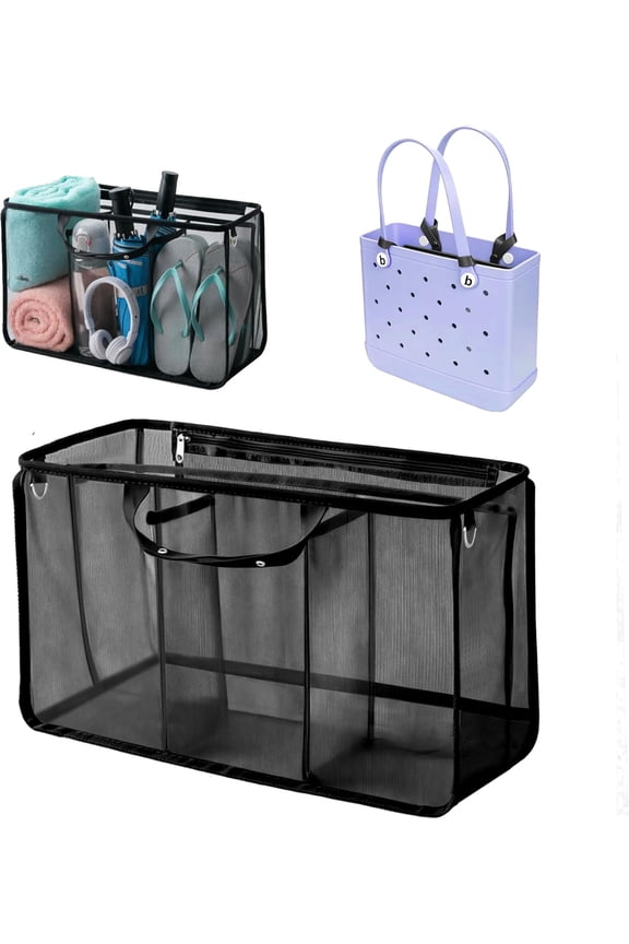 Beach Bag Organizer Lightweight Handbag Organizer, Black, Small