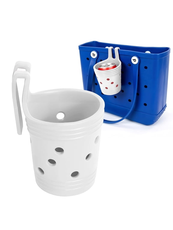 EVA Cup Holder Compatible with Bogg Bag and Southern Beach Totes, White