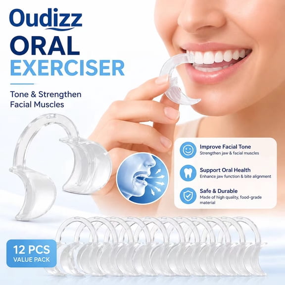 Oudizz Jaw Exercise Trainer Oral Fitness Mouthpiece Set for Facial Muscle Strengthening & Daily Oral Training