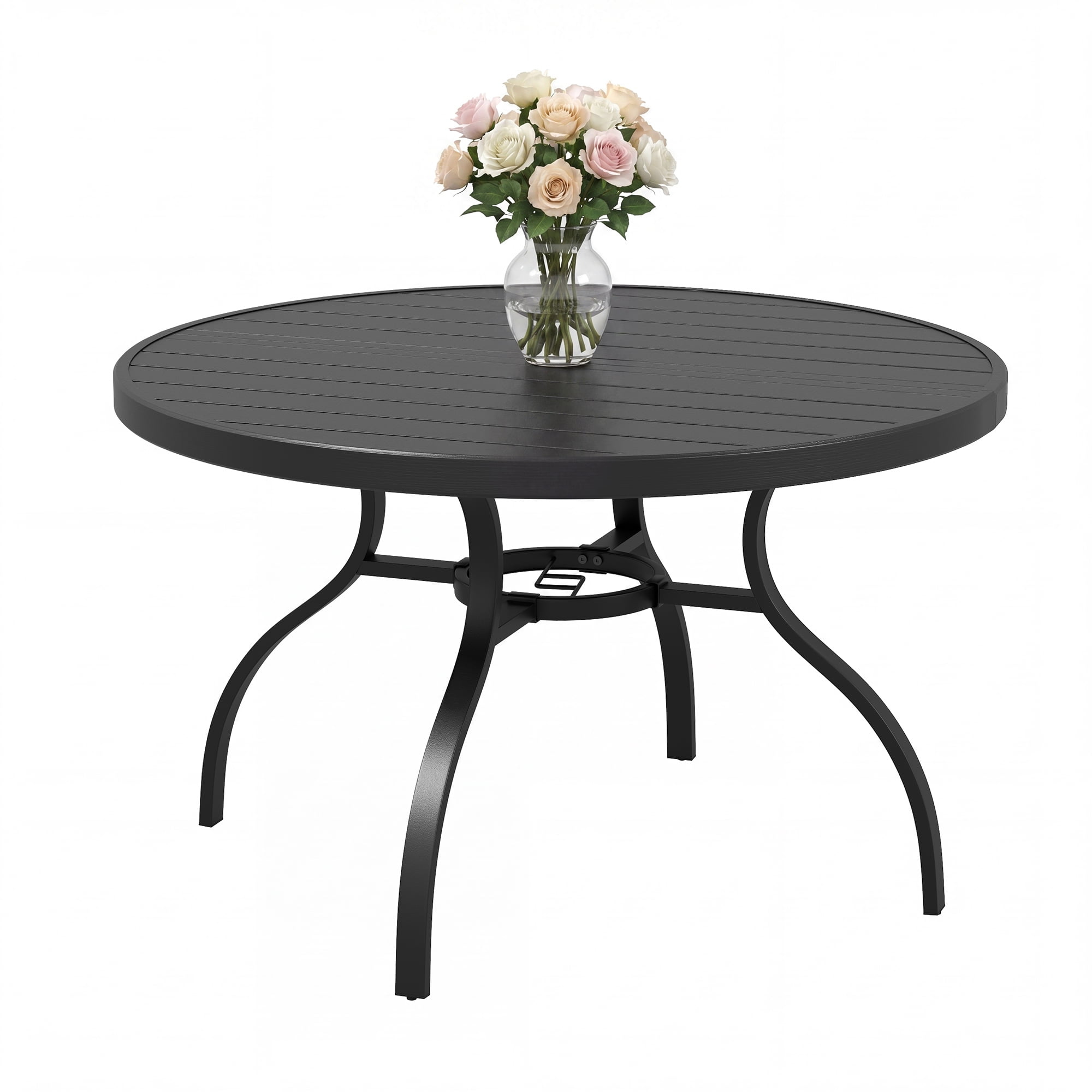 Oudoor Indoor Dinning Round Table Black
