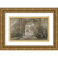 thumbnail image 1 of Oudry, Jean-Baptiste 14x10 Gold Ornate Wood Framed with Double Matting Museum Art Print Titled - Landscape with a Staircase and a Balustrade, ca. 1744-47, 1 of 4