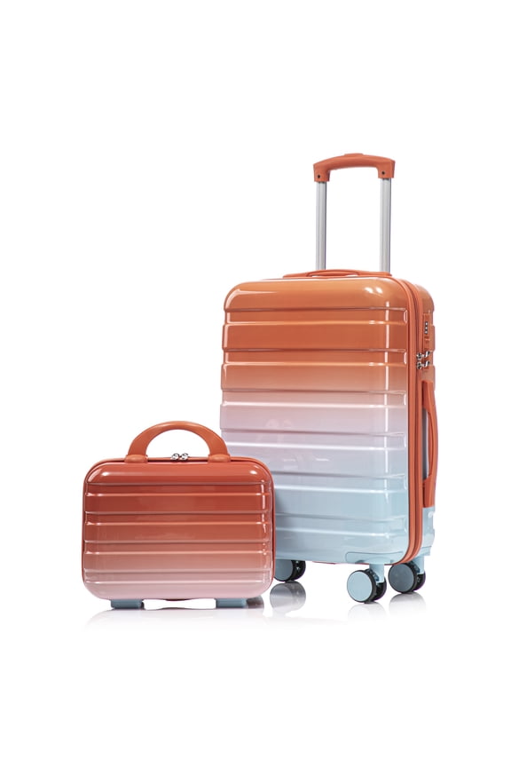 14"/20" PC Spinner Wheel Carry on Suitcase Set with Combination Lock, Gradient Color