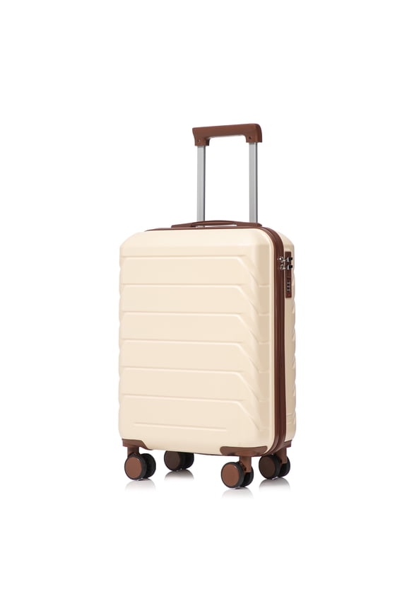 20 Inch Silent Wheels Carry on Suitcase with ABS Hard Shell & Compartmental Design