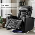 thumbnail image 1 of Oufan 270°Power Swivel Recliner,Leather Home Theater Seating With Hidden Arm Storage and LED Light Strip,Cup Holder,360° Swivel Tray Table,and Cell Phone Holder,Soft Living Room Chair, Black, 1 of 10