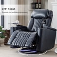 thumbnail image 1 of Oufan 270°Power Swivel Recliner,Leather Home Theater Seating With Hidden Arm Storage and LED Light Strip,Cup Holder,360° Swivel Tray Table,and Cell Phone Holder,Soft Living Room Chair, Blue, 1 of 9