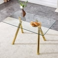 thumbnail image 1 of Oufan 51" Dining Table, Modern Rectangular Kitchen Table with Tempered Glass & 4 Sturdy Metal Legs, Kitchen Table for Dining Room, 1 of 10