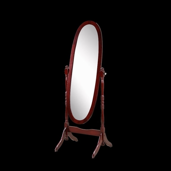 Oufan 59.25 Inch Traditional Queen Anna Style Wood Floor Cheval Mirror, Wood Floor Mirror with Tilted Swivel Design, Decorative Mirror for Entryway, Closet, Bedroom
