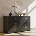 thumbnail image 1 of Oufan 6 Drawer Double Dresser for Bedroom, Wide Storage Cabinet for Living Room Home Entryway, Black, 1 of 6
