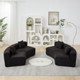 thumbnail image 1 of Oufan Curved Sectional Sofa, Chenille Loveseat w/ 4 Pillows&Low Back, Symmetrical Modular Semi Circular Sofa, 4-Seater Couch Sofa for Living Room, 1 of 15