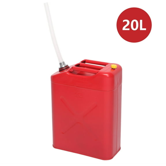 Oufan Portable Jerry Can 20L 5Gal Capacity, Emergency Backup Fuel Container with Oil Pipe, Red