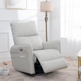thumbnail image 1 of Oufan Power Rocking Recliner Chair, 270° Swivel Recliner Chairs, Modern Small Rocking Swivel Recliner Chair for Bedroom,Living Room Chair Home Theater Seat,Side Pocket, Beige, 1 of 10