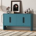 thumbnail image 1 of Oufan Retro Sideboard Buffet Cabinet with Storage, with Adjustable Shelves and Long Handles, 4-Door Wood Sideboard for Kitchen, Dining Room and Living Room , 59 x 33.2 x 15.7 inch, Brown, 1 of 10