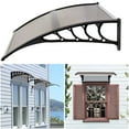 thumbnail image 1 of Oufan Window Awning Door Canopy Exterior, 40" x 38" Awnings for Doors Polycarbonate Cover Patio Door Awning Rain Snow Sunlight Protection Hollow Sheet (Brown Board & Black Bracket), 1 of 6