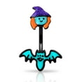 thumbnail image 1 of Oufer 14G Belly Button Rings Navel Rings Bat Witch 316L Surgical Steel Belly Piercing Jewelry Navel Piercing, 1 of 3