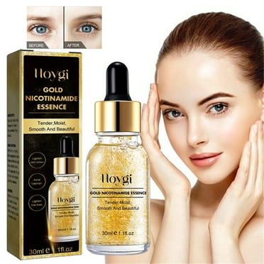 OugPiStiyk Hydrate and Moisturize Essence, 24K Gold Serum for Face, Skin Brightening Aging Moisturizer with C, Hyaluronic & Argan Oil for Dark Spots & Fine Lines, Korean Skin Care Booster 30ML