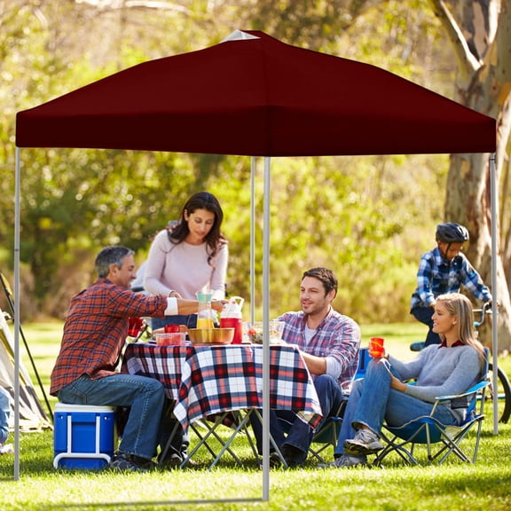 OugPiStiyk Pop Up Canopy Tent, 10x10ft Thickened Cloth Telescopic Tent, Beach Tent with One Push Setup - Easy Outdoor Sun Shade for Events, Parties, Camping (No Poles Included)